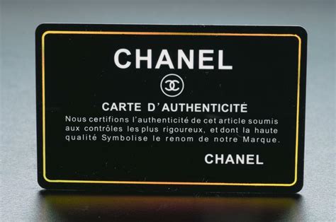 chanel carte d authenticité